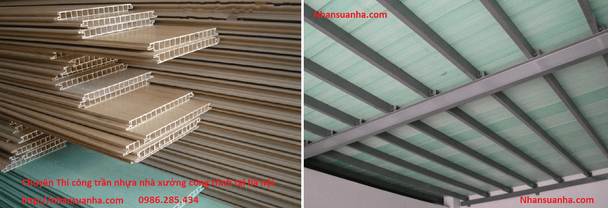 thi công trần nhựa nhà xưởng