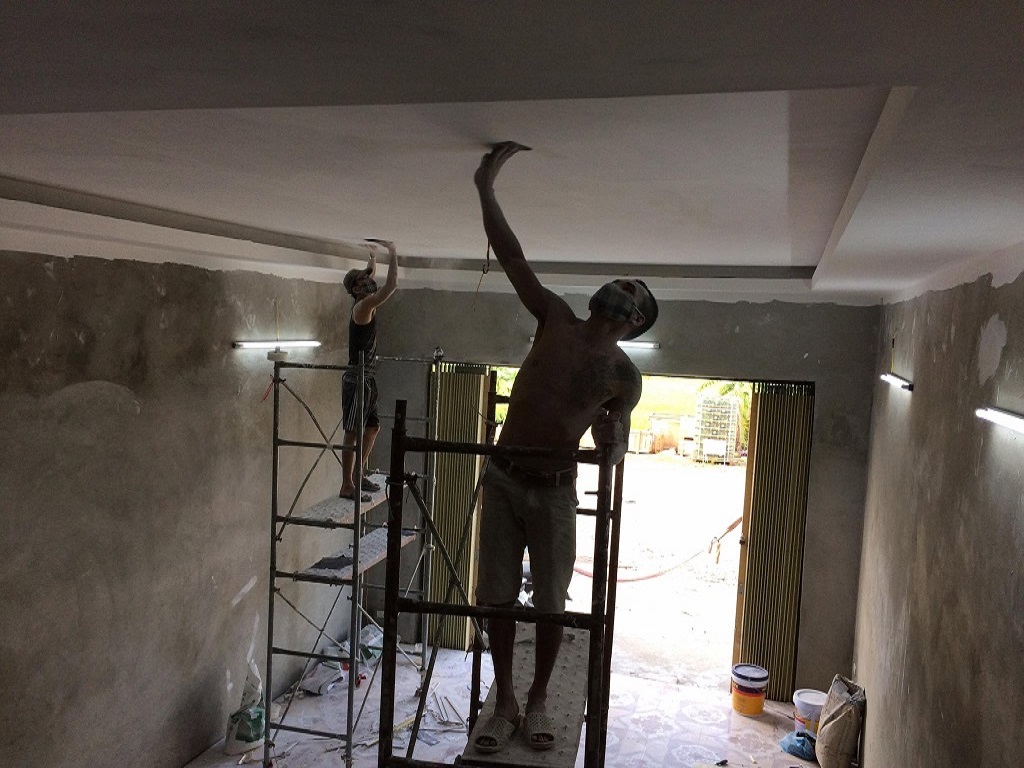 Sơn bả trần thạch cao hoàn thiện